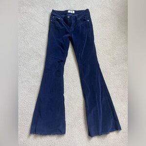 Women’s free people corduroy flared navy pants size 24